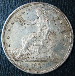 Indochine Period 1877s Silver Crown Au.  Guarantee photo