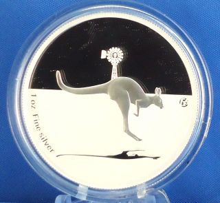 2013 Kangaroo In Outback $1 Silver Proof 99.  9% Pure Perth With Privy Mark photo