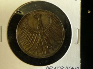 1951 Deutschland 5 Marks (silver Coin) photo