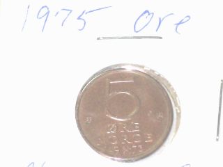 1975 - 5 Ore Norge Norwegian Coin (1 Coin) photo