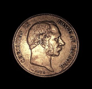 1875 Denmark 2 Kroner Silver Coin Great Detail Scarce photo