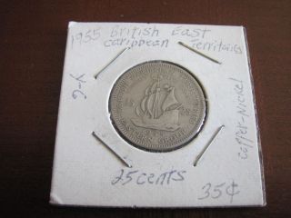 1955 British East Caribbean Territory 25 Cent Coin photo