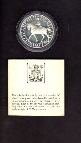 1977 Uk Royal Queen ' S Silver Jubilee Crown Proof,  Certified,  Uncirculated photo
