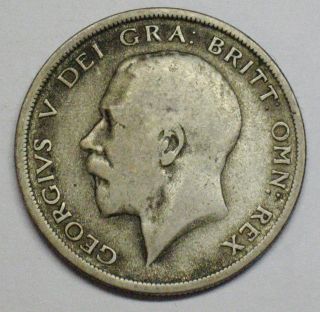 1920 Great Britain Silver 1/2 Crown As Pictured 2273 Asw T300 photo