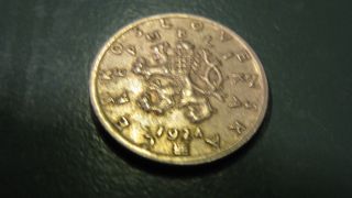 1924 Czech Republic Coin - 50 Haleru.  Very. photo