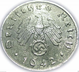 ♡ Germany - German Third Reich 1942j 10 Reichspfennig - Ww2 Coin W/ Swastika photo