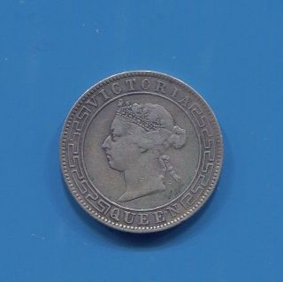 Ceylon - Qv 1893 Silver 50 Cents photo
