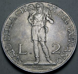 Vatican 2 Lire 1941/iii - Stainless Steel - Pope Pius Xii. photo