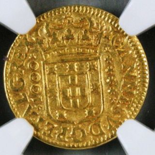 Ek // Quartinho - 1 200 Reis Gold Coin Portugal 1709 King João V Au50 photo