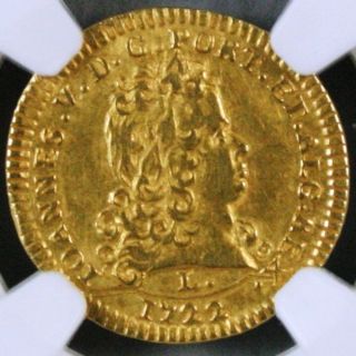 Ek // Meio Escudo - 800 Reis Gold Coin Portugal 1722 King João V Au53 photo
