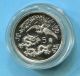 1990 China 5 Jiao Dragon Phoenix Silver Proof Coin 999 W/ & Case China photo 2