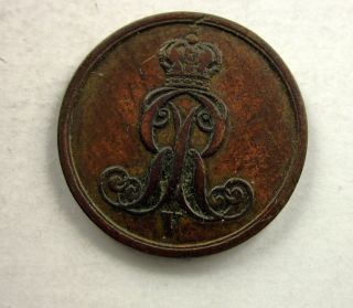 German States Hannover Copper Pfennig 1853 photo
