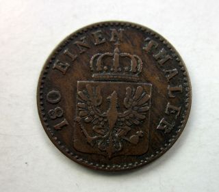 German States Prussia Copper 2 Pfennig 1861a photo