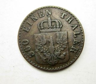 German States Prussia Copper Pfennig 1852a photo