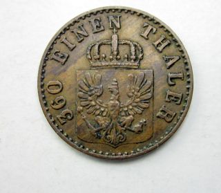 German States Prussia Copper Pfennig 1853a photo