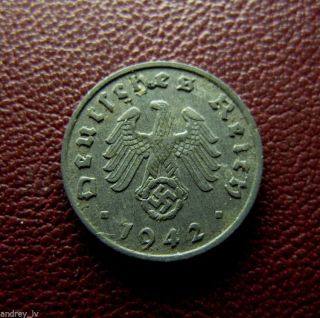 Germany,  Third Reich,  Nazi Hitler Coin,  1 Pfennig,  1942,  Km 97 photo
