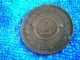 Paraguay: Scarce 2 Centesimos 1870 Thick Copper Coin Extremeley Fine Plus South America photo 2