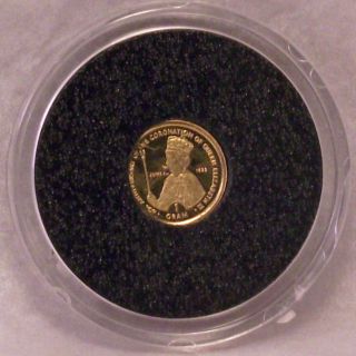 1993 1g 24k Gold Coin Coronation From Gibraltar.  First Strike 14 Of 7775 photo