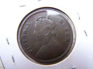Scarce Old British India 1862 1/4 Anna Coin photo