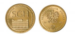 100 Years Sgh (school Of Economics) In Warsaw - 2 Zlote Ng Polish Coin 2006 photo