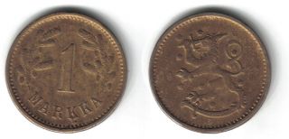 1922 - 1 Markka - Finland (suomi) - 5.  1000 G.  Copper - Nickel,  24 Mm.  Isak Sundell photo