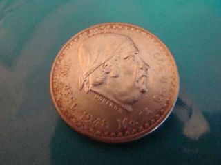 Mexico 1 Peso Silver Coin 1948 Morelos photo