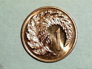 1987 Zealand 1 Cent,  Elizabeth Ii,  Unc Scarce World Coin photo