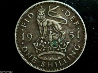 1951 Great Britain Shilling English Crest B photo