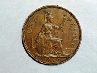 1940 Great Britain Large Penny,  George Vi,  Details,  Small Nicks photo