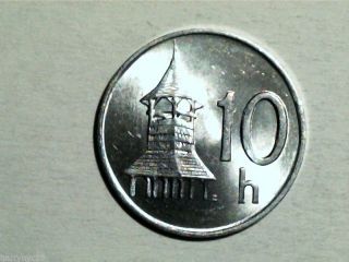 1993 Slovakia 10 Halierov,  Unc Scarce World Coin photo