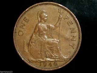1940 Great Britain,  One Penny,  George V, photo