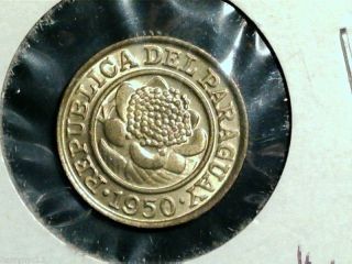 1950 Paraguay 1 Centimo,  Bu,  Scarce World Coin photo