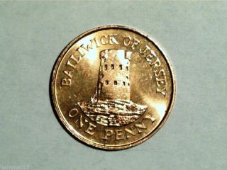 1990 Bailiwick Of Jersey 1 Penny,  Le Hocq Watchtower,  St.  Clement,  Unc photo