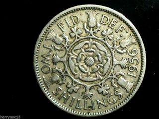 1956 Great Britain Florin,  Two Shillings E photo
