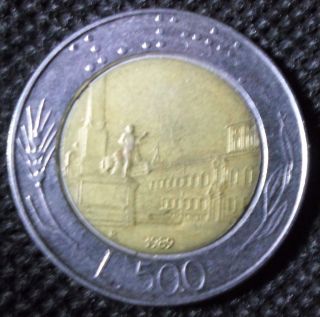 M66 Coin 500 Lire 1989 Italia Italy photo