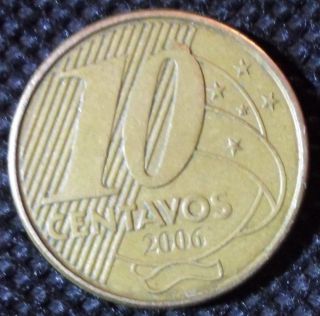 C45 Coin 10 Centavos 2006 Brazil Brasil photo