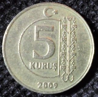 C70 Coin 5 Kurus 2009 Turkey Turkiye photo