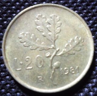 M21 Coin 20 Lire 1981 Italy photo