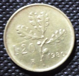 M26 Coin 20 Lire 1980 Italy photo