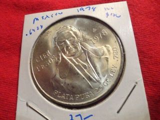 1978 Mexico 100 Gem Unc Bu Ms Lustrous Blast White Silver Blazer Huge Coin photo
