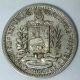 Venezuela 1960 - 1 Bolivar Silver Coin South America photo 1