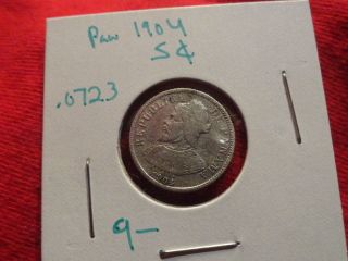 1904 Panama Cinco Centesimos 100 Year Old Silver Coin photo