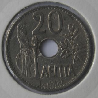 Greek Greece Coin 20 Lepta 1912 More Than 100 Year Drachma Coin 1 photo