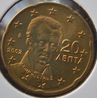 2002 Greece 20 Eurocent Coin Very Rare 1 photo