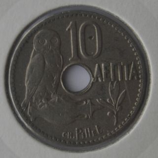 Greek Greece Coin 10 Lepta 1912 More Than 100 Year Drachma Coin 4 photo