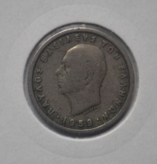 Greek Greece Coin 2 Drachmai 1959 1 photo
