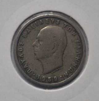 Greek Greece Coin 1 Drachma Drachmi 1959 1 photo