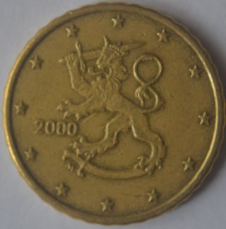 2000 Finland 10 Eurocent Coin Very Rare Fi1 photo