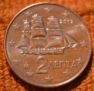 2012 Greece 2 Eurocent Coin Very Rare Gr1 photo