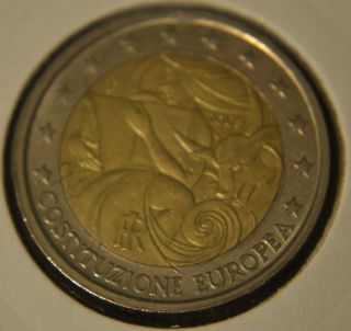 2005 Italy 2 Euro Commemorative Coin European Constitution Very Rare It3 photo